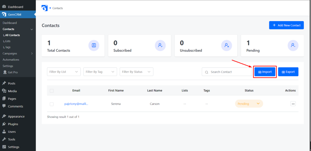  Importing Contacts via CSV