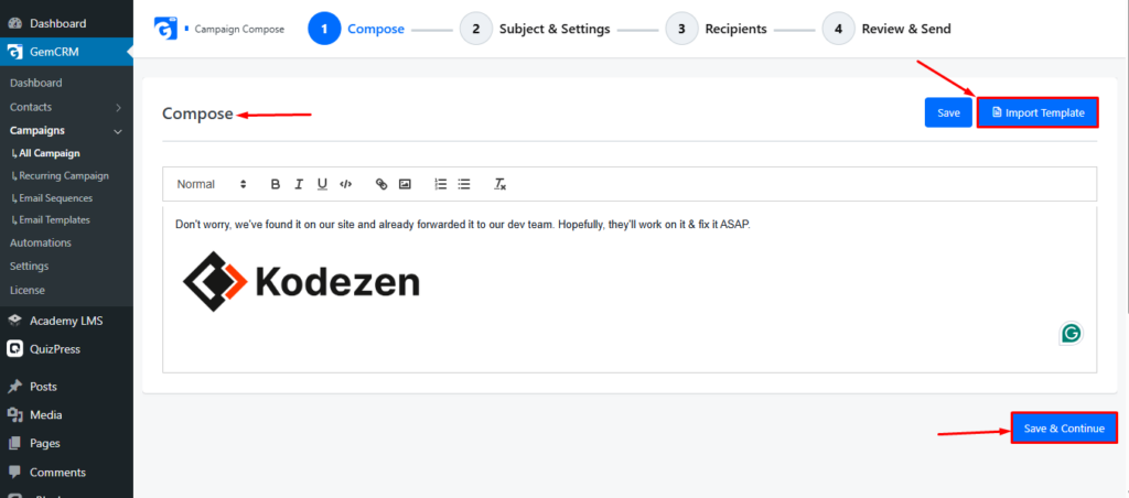 Compose Your Campaign
