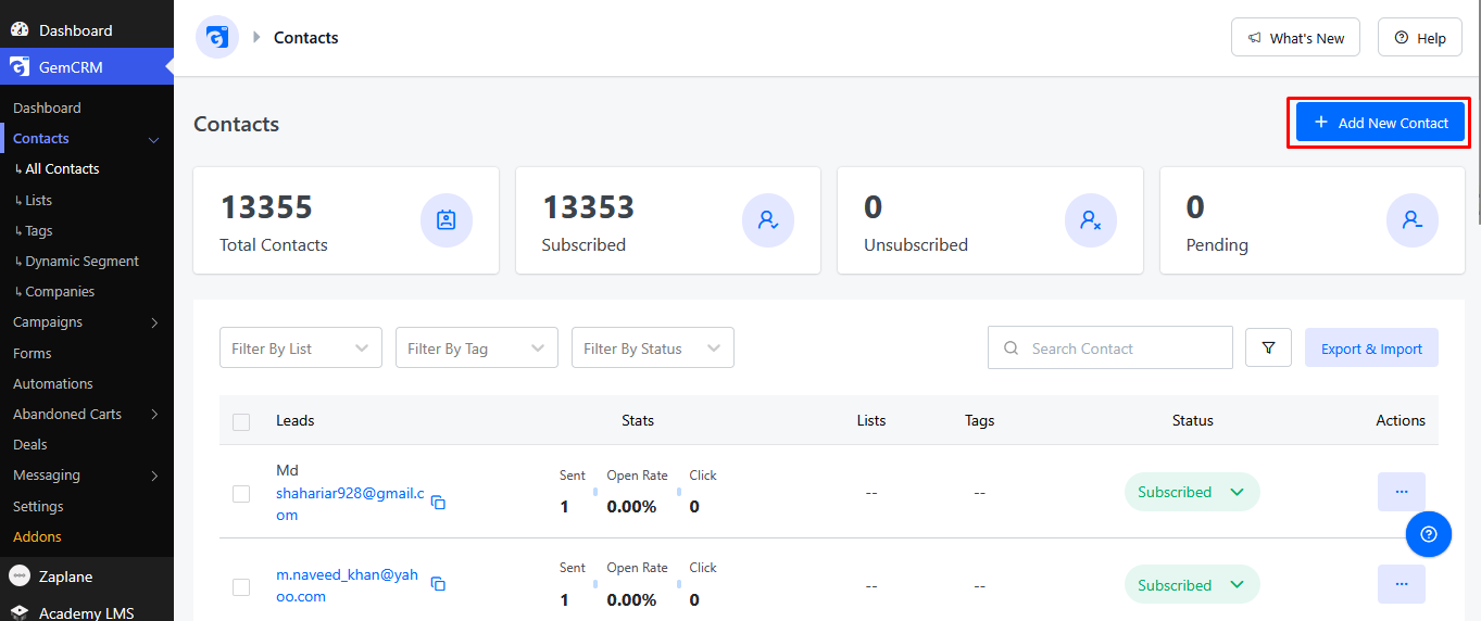 Adding Contacts Manually