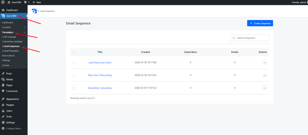 Accessing Email Sequences