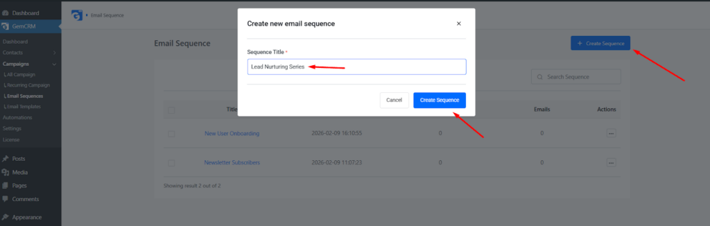  Creating a New Email Sequence