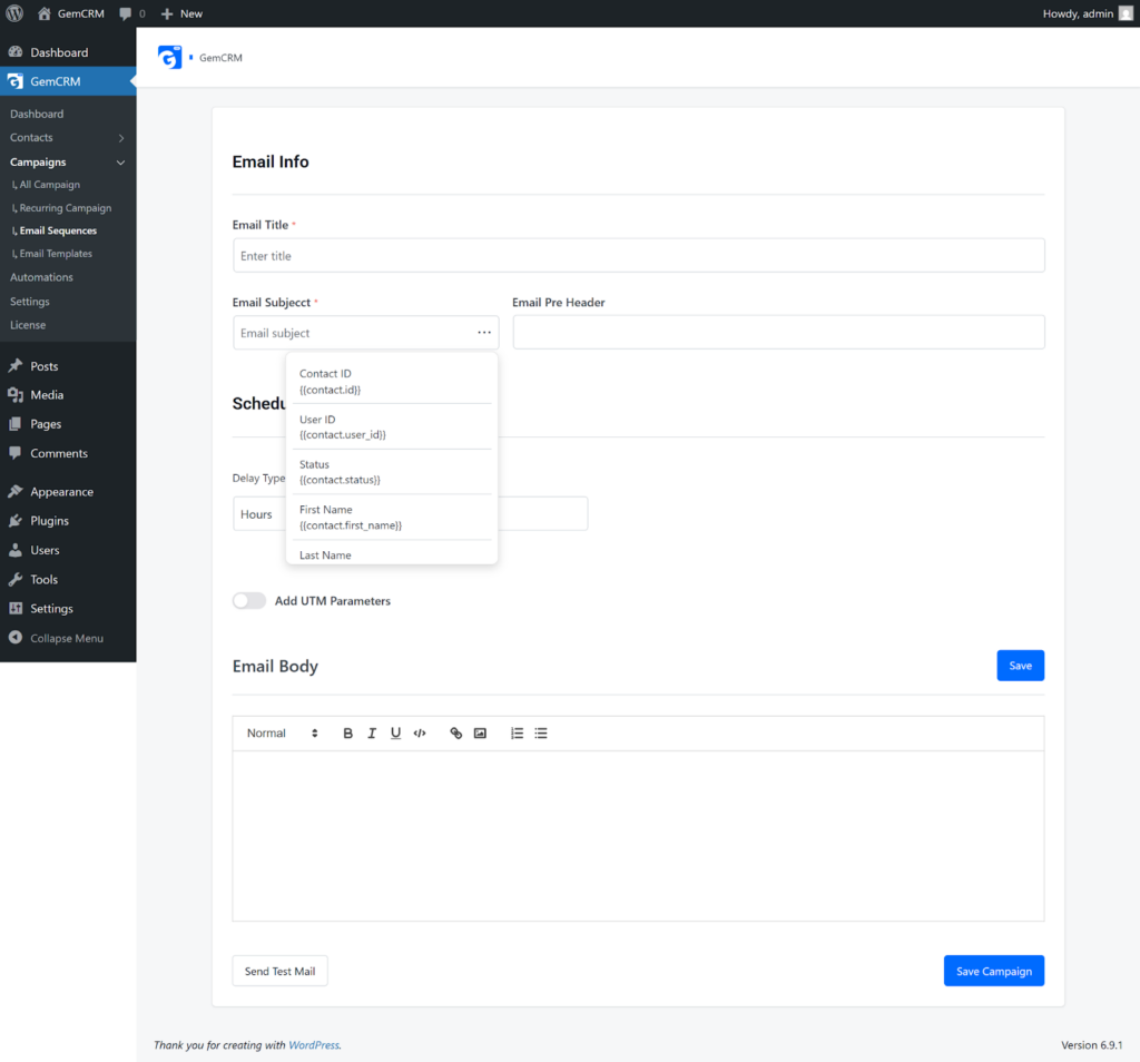 Configuring Email Content and Schedule