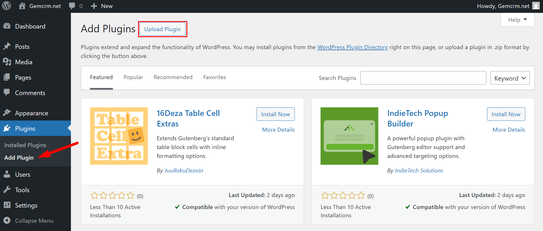 Upload GemCRM Pro