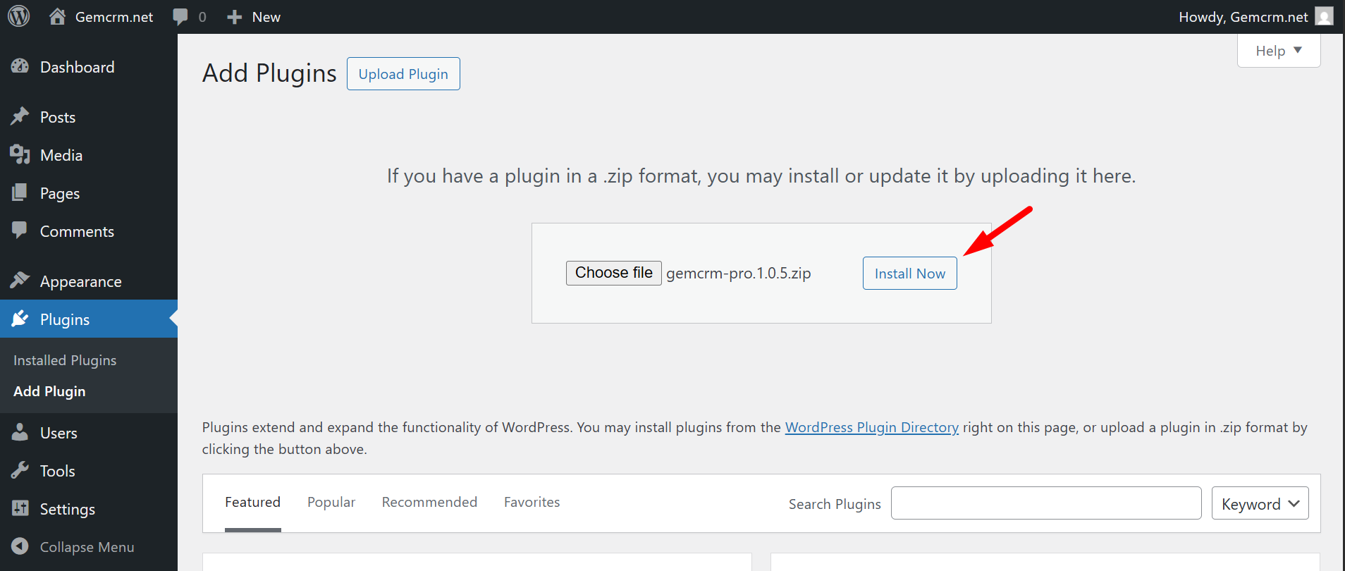 Install GemCRM Pro