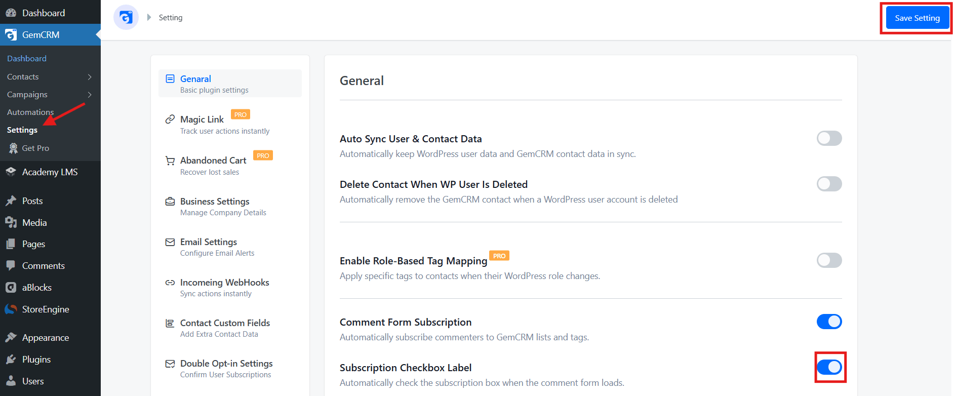 General Settings