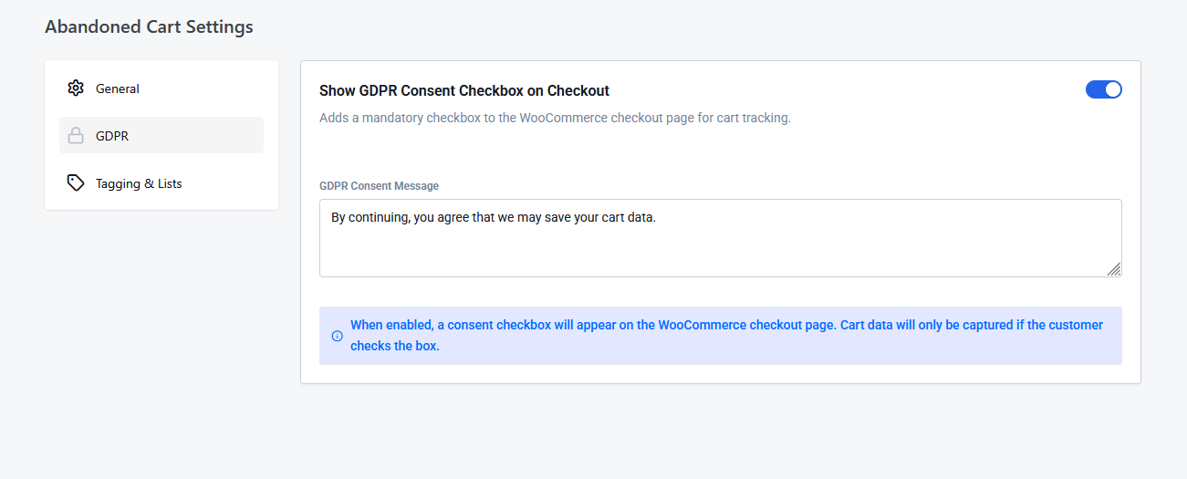 GDPR Settings