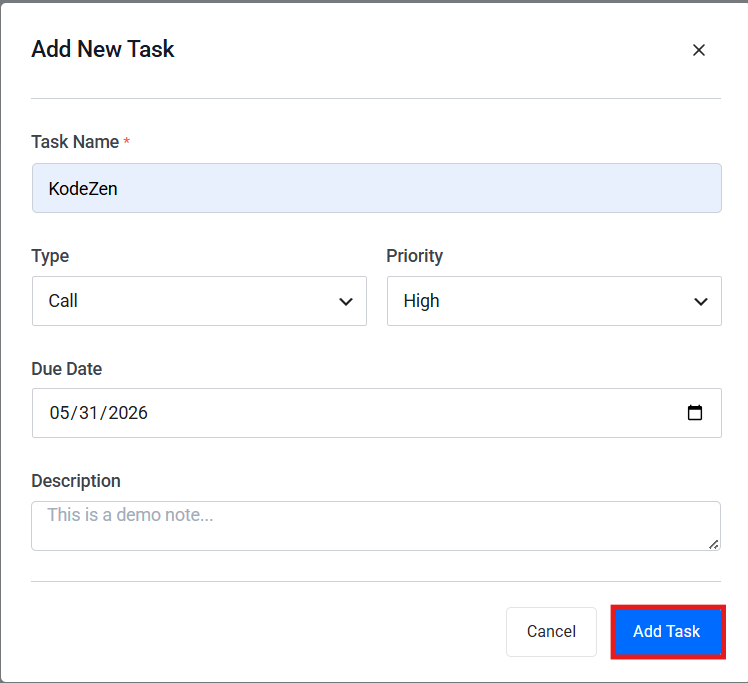 Add New Task