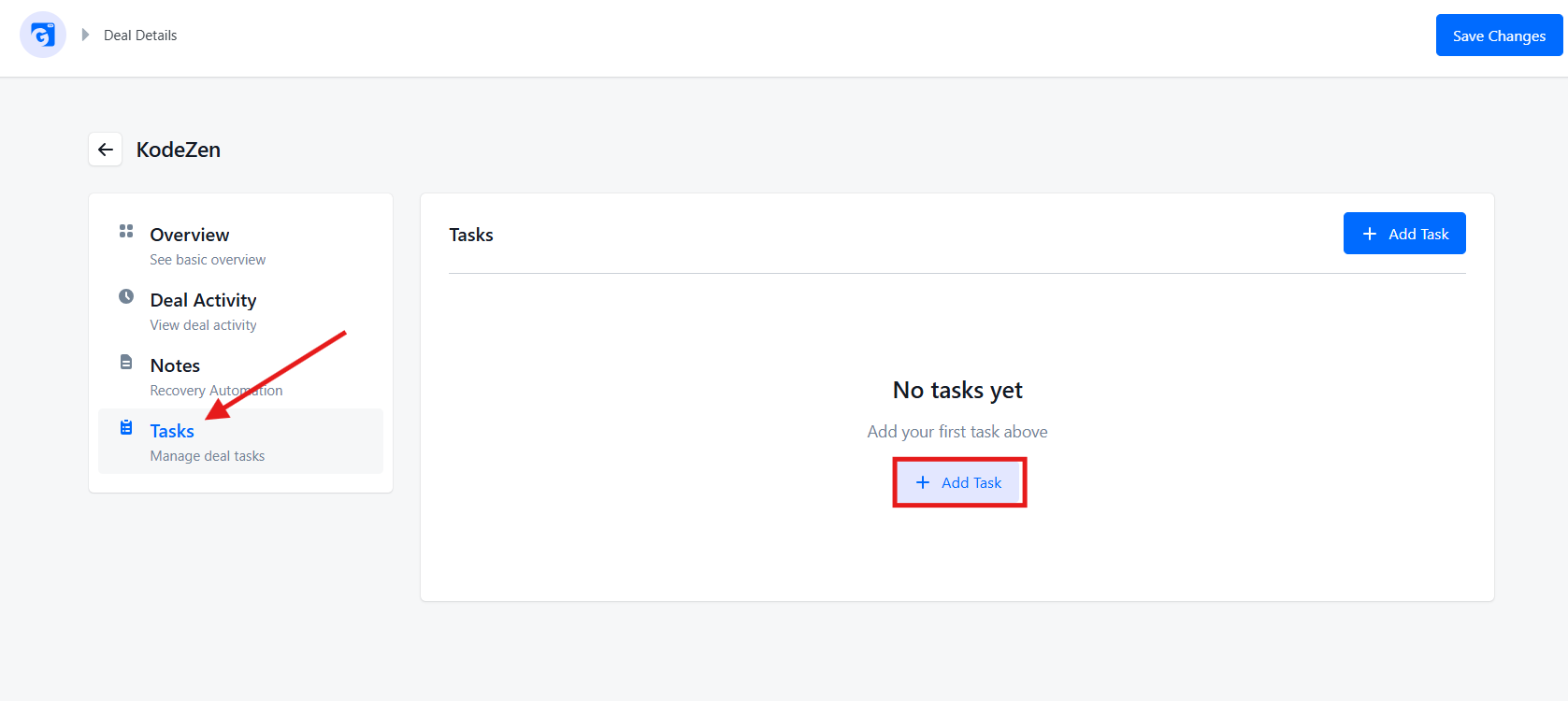 Deal Details - Tasks
