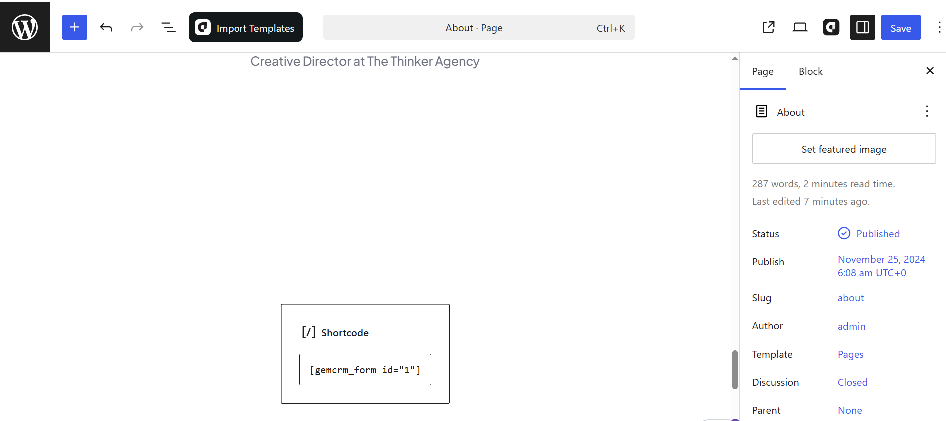 Embed the form