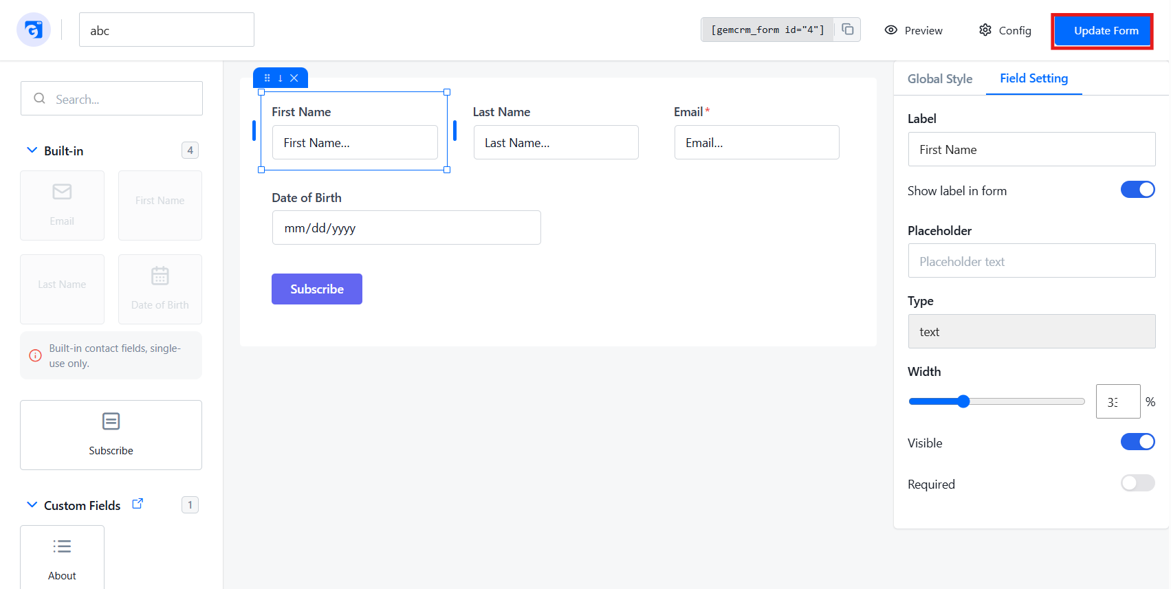 Editing Your Form
