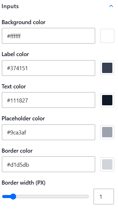 Inputs color Setting
