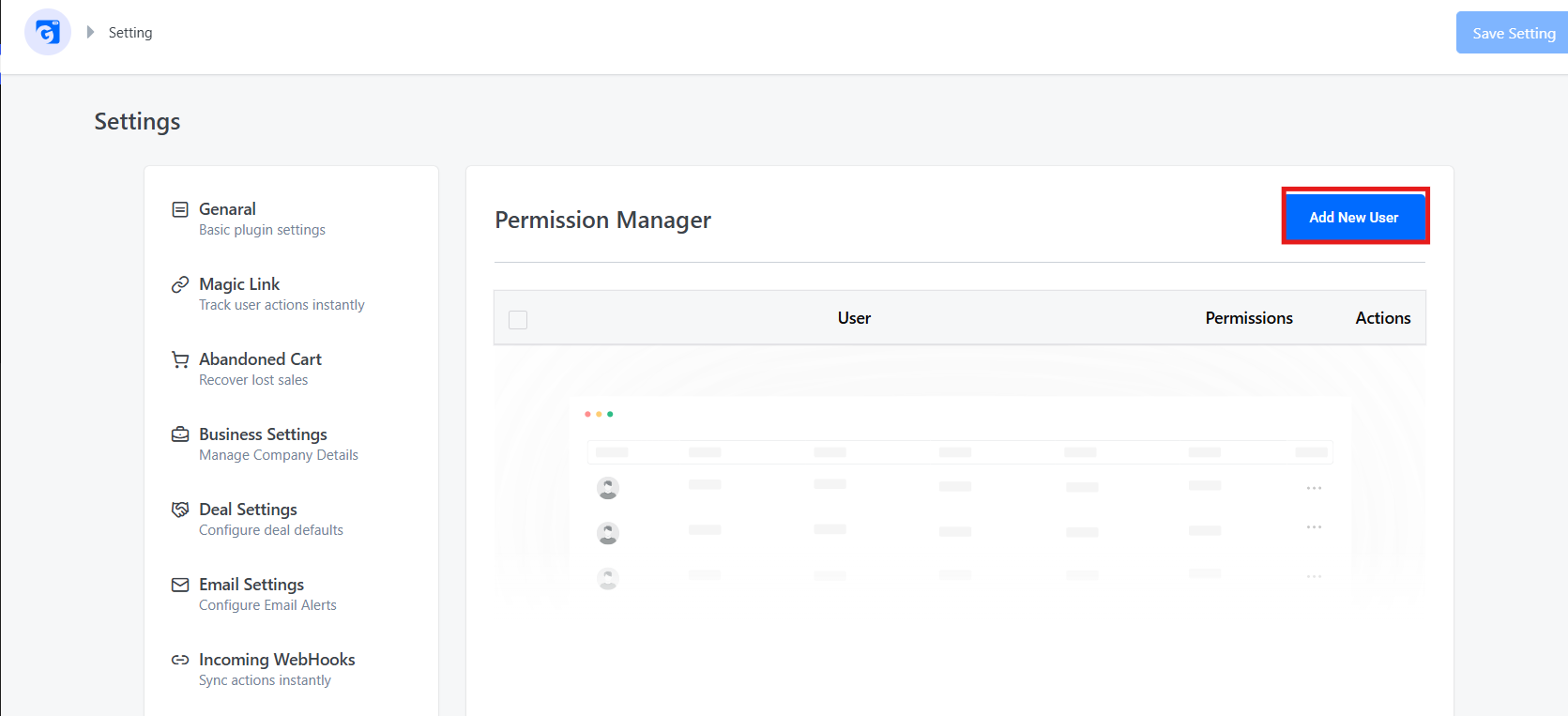 Permission Manager Setting