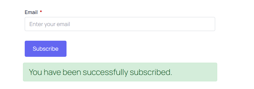 Success message