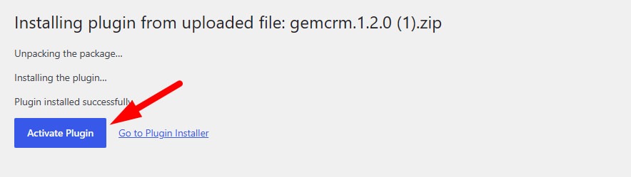 click Activate Plugin