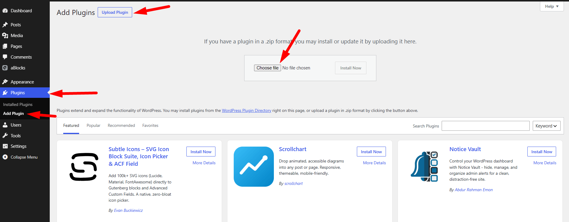 Upload the gemcrm zip