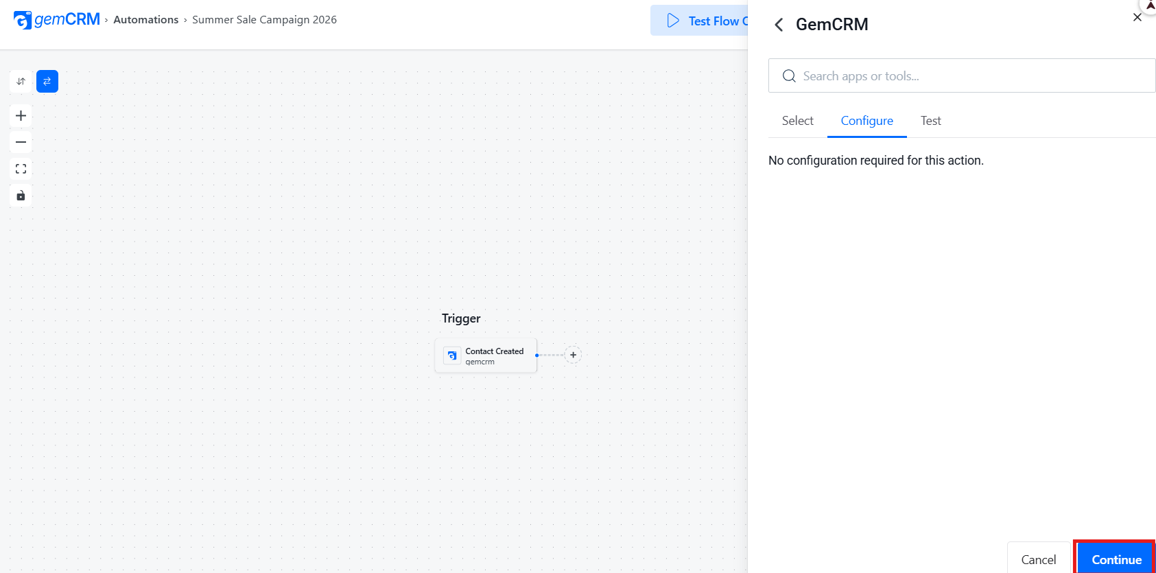 Configure tab