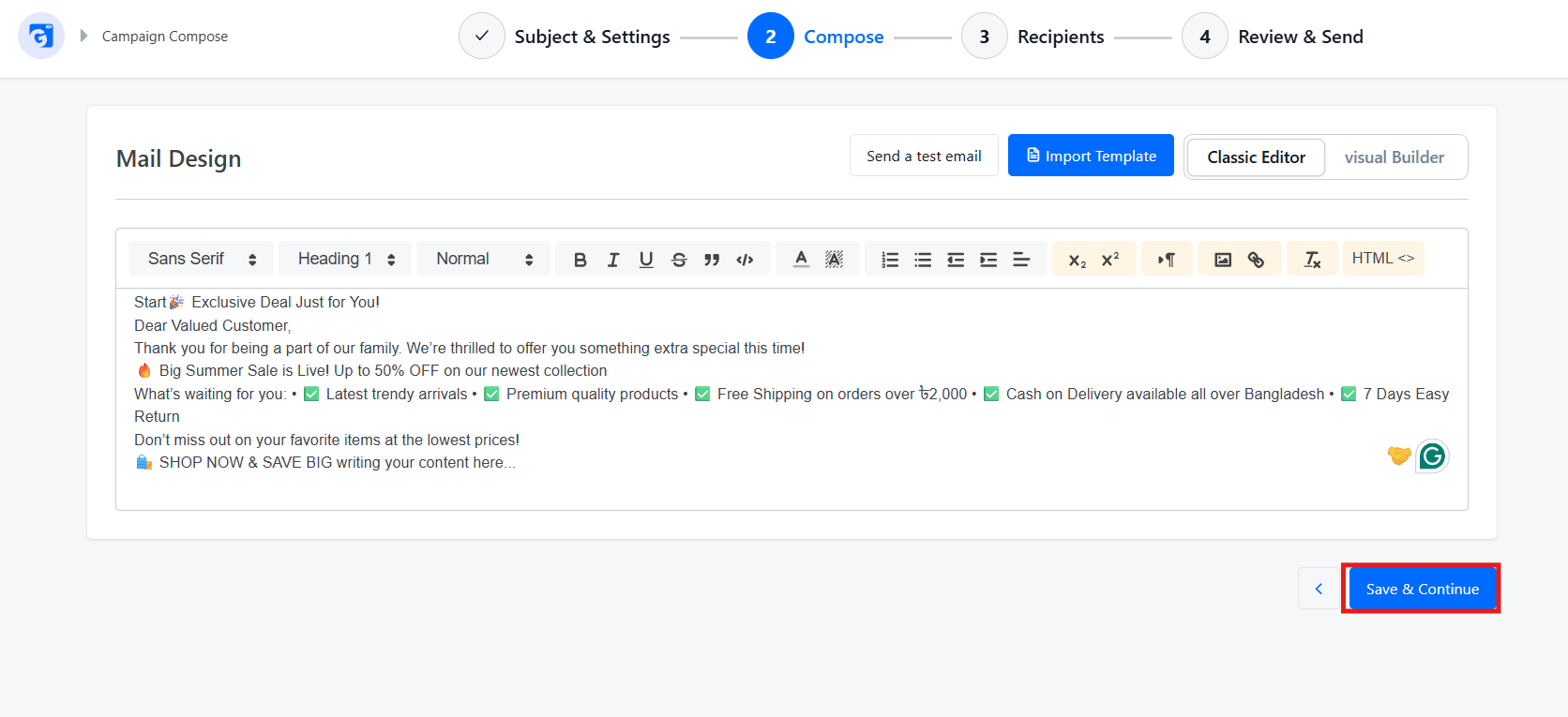 Compose Your Email
