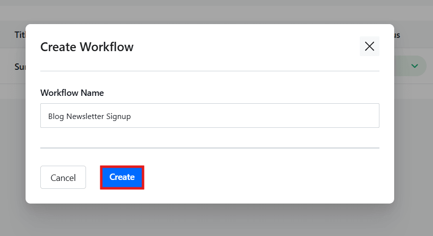 Create Workflow