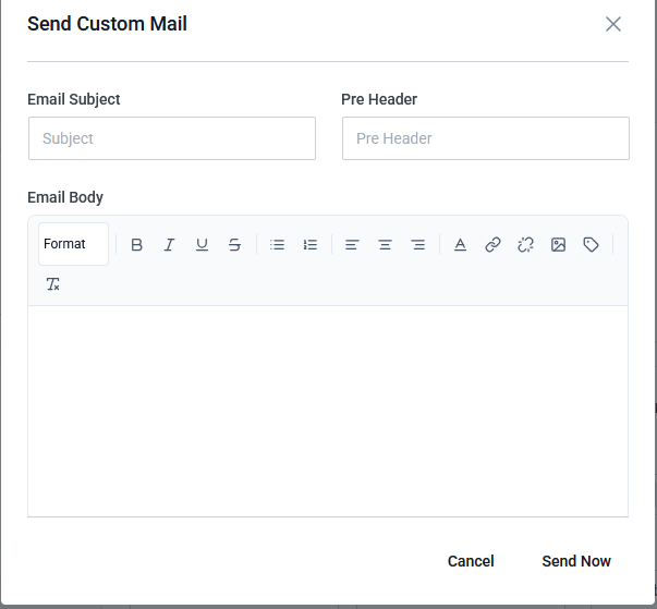 Custom Mail modal