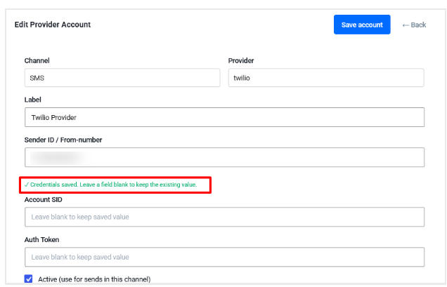 Credentials Save Notification