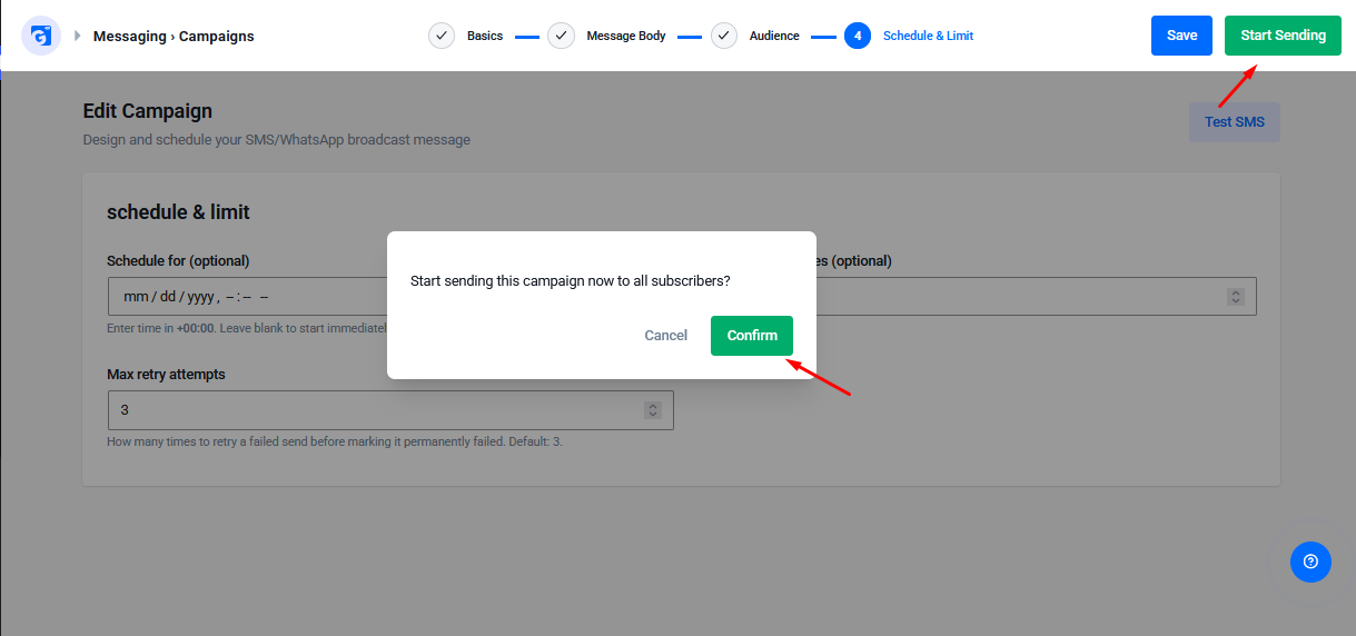 Click Start Sending Or click Save