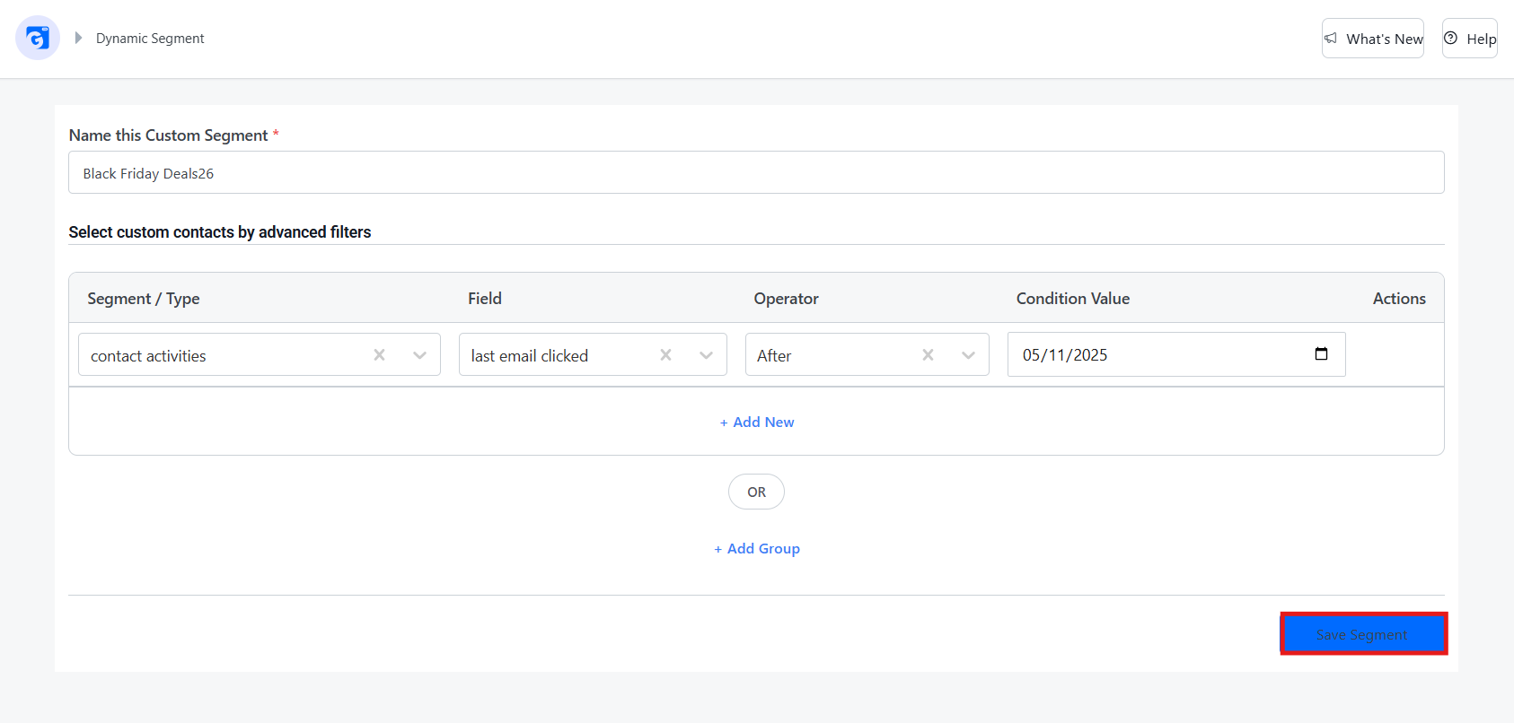 Save Segment to finalize