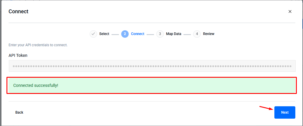 Paste your API token