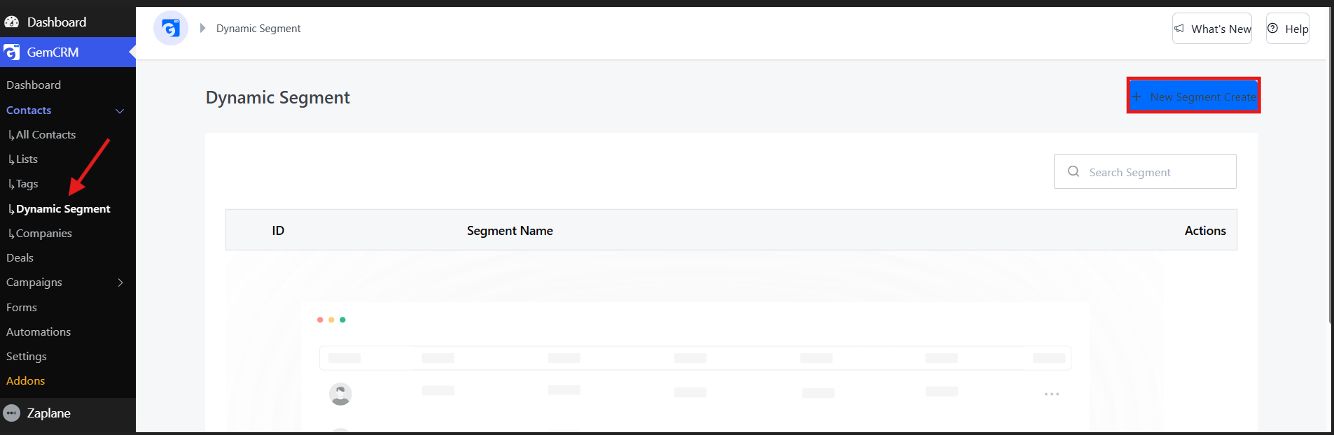 New Segment Create