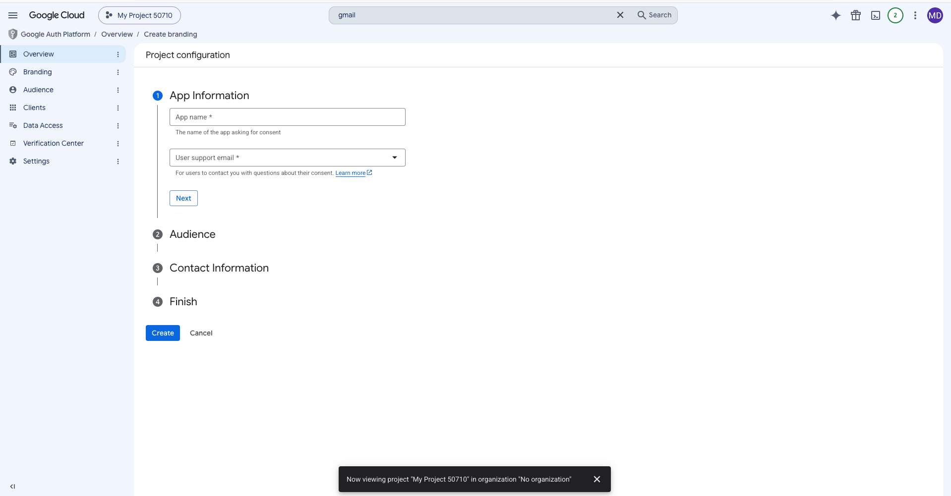 Project configuration