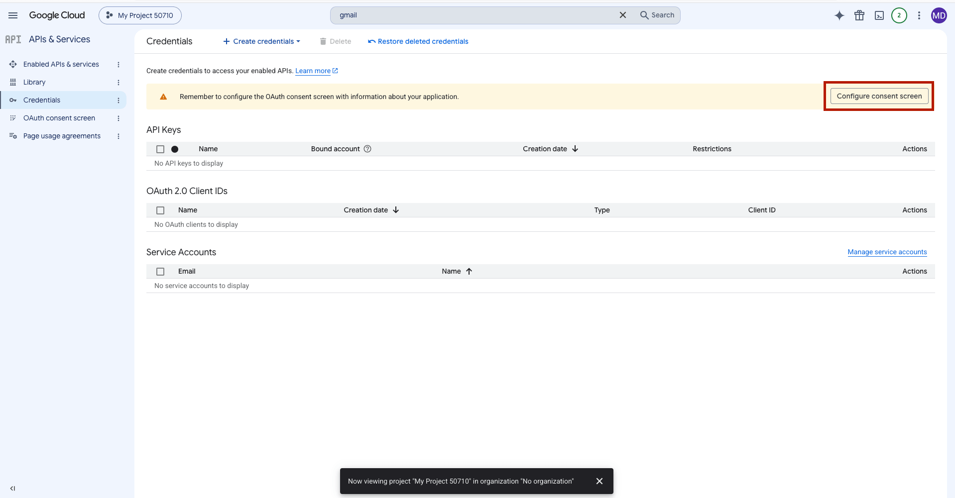 Consent Screen