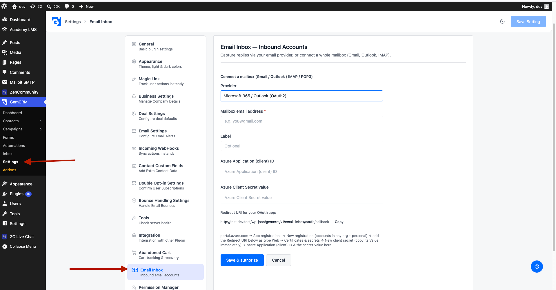 Connecting Microsoft 365 /