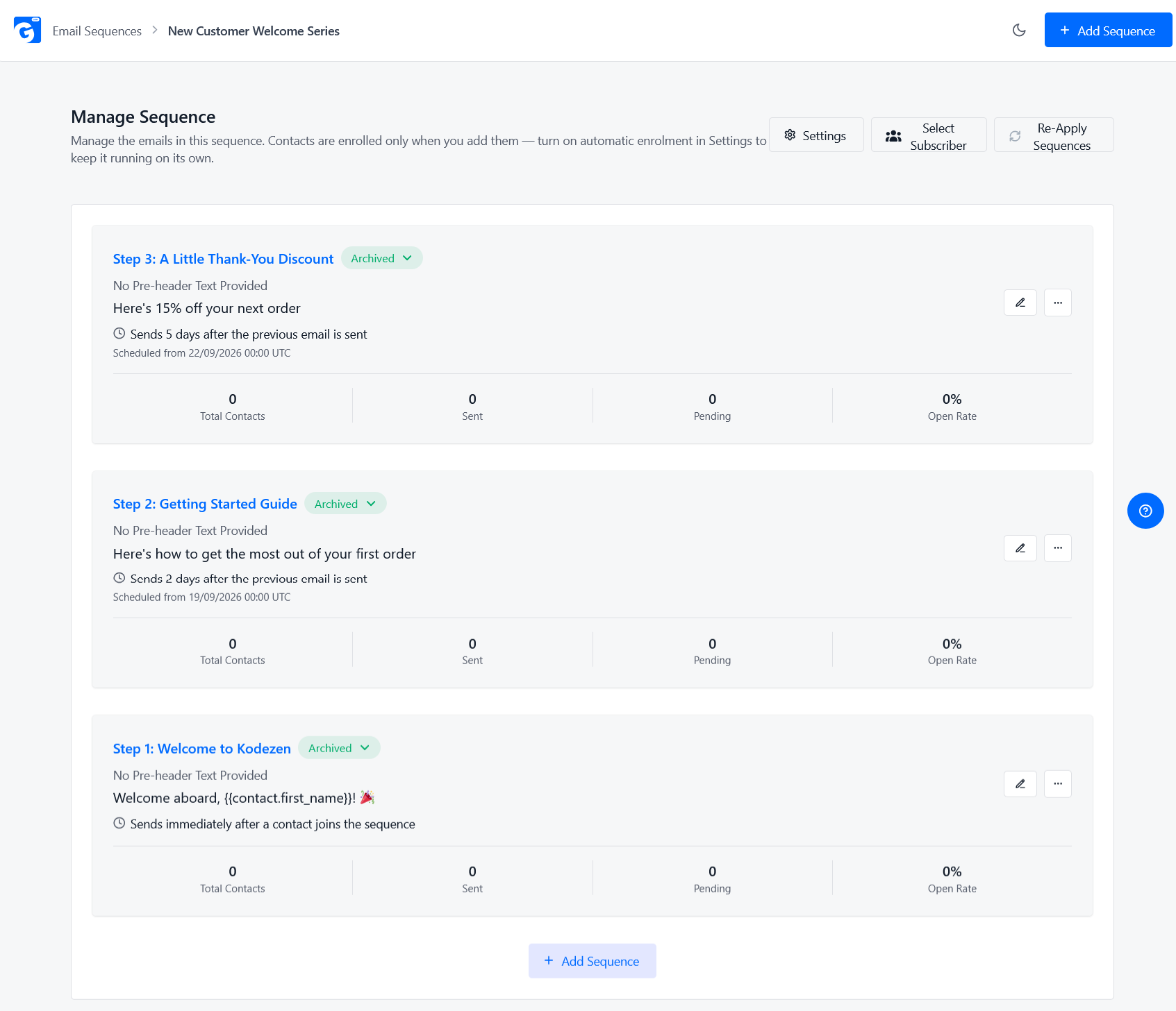 Email Sequences