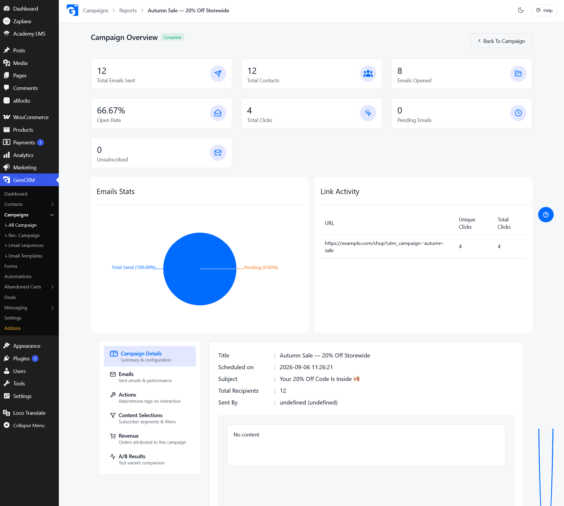GemCRM  Campaign Overview