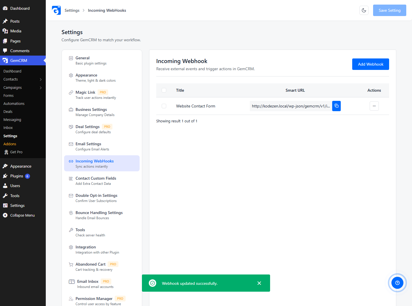 Incoming WebHooks